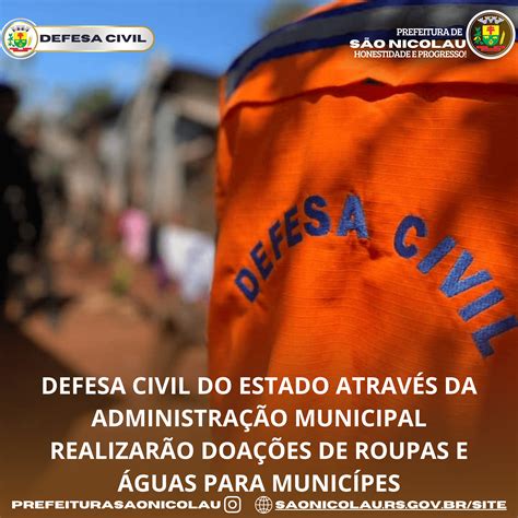 Defesa Civil Do Estado Atrav S Da Administra O Municipal Realizar O