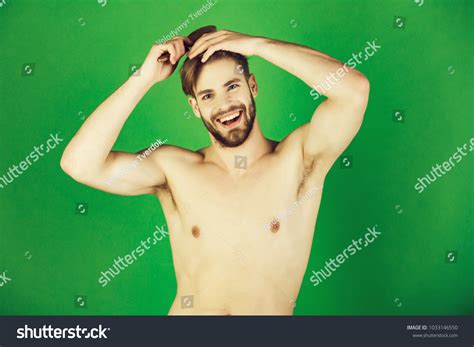 Macho Handsome Man Beard Naked Muscular Stock Photo Shutterstock