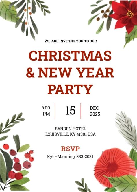 Free Holiday Invitation Templates In Microsoft Word Doc