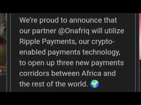 RIPPLE AND ONAFRIQ PARTNERSHIP IS ABOUT TO PUT AFRICA ON THE XRP