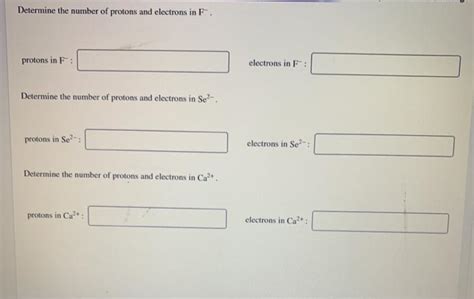 Solved Determine the number of protons and electrons in F. | Chegg.com 