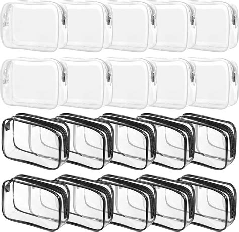 20 Packs Clear Cosmetics Bags For Women Men Waterproof