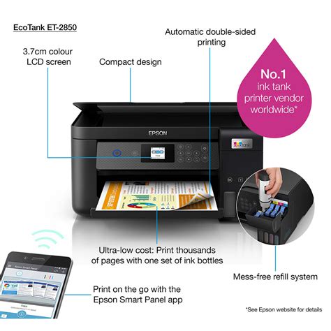 Epson EcoTank ET-2850 A4 Colour Multifunction Inkjet Printer - C11CJ63401