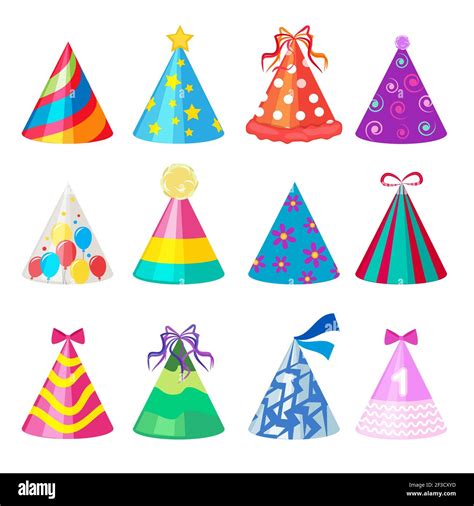 Birthday Caps Cartoon Party Decoration Celebration Element Vector