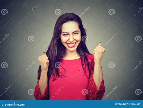 Portrait Of A Happy Woman Stock Image Image Of Jubilate 92268707