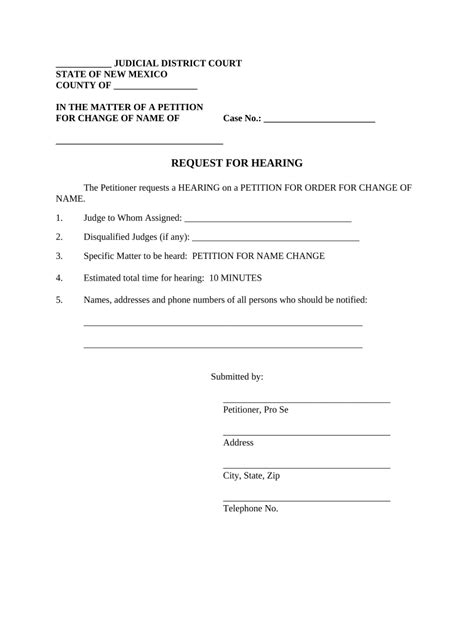 Request Hearing Court Template Doc Template PdfFiller