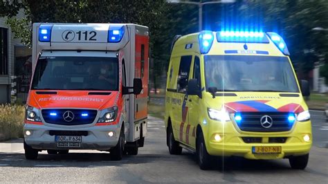 Luchthoorn Duitse Ambulances Met Spoed In Enschede