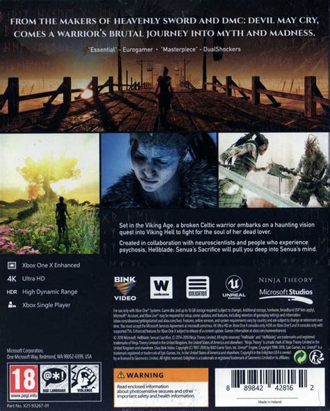 Hellblade Senuas Sacrifice 2018 Xbox One Box Cover Art Mobygames