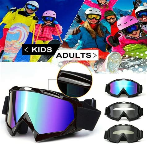 Ski Goggles Double Layers Uv400 Anti Fog Big Ski Mask Glasses Skiing