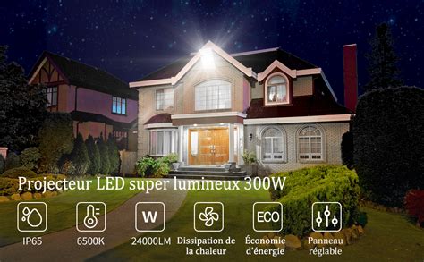 Viugreum Projecteurs LED Extérieur 300W 220V IP65 Etanche Spot LED