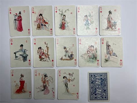 Vintage Chinese Playing Cards Dream Of Red Mansions Le Etsy