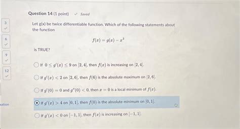 Solved Let G X Be Twice Differentiable Function Which Of