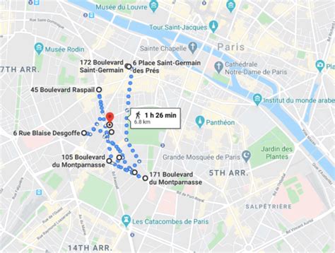 arrondissement walking maps  paris residences  james joyce