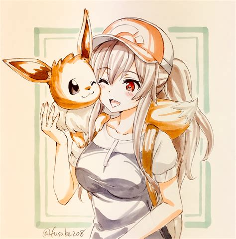 Eevee Elaine And Yaezawa Natori Pokemon And 2 More Drawn By Fuusuke