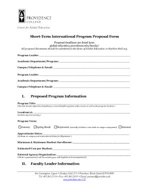 Fillable Online Faculty Led Study Abroad Program Proposal Guidelines