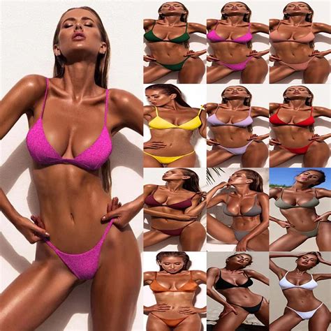 Women S Bikini Single Layer Milk Silk Women S Split Solid Color Swimsuit
