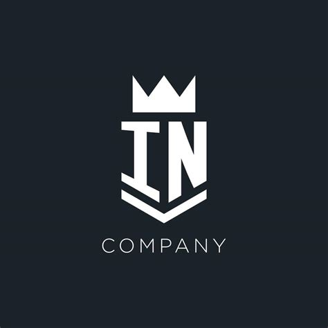 IN logo with shield and crown, initial monogram logo design 23565025 ...