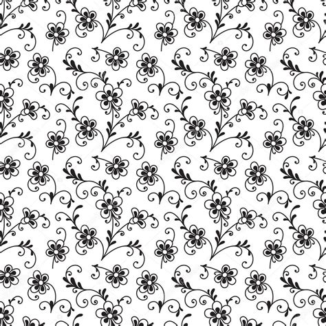 Patr N Sin Costura Floral Blanco Y Negro Vector Gr Fico Vectorial