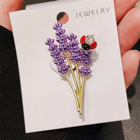 Lavender Brooch Alloy Apollobox