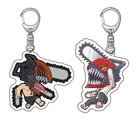 Anime Chainsaw Man Keychain Cosplay Denji Power Makima Aki Acrylic