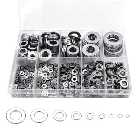 Flat Washers Assorted Kit Hincell Pcs Stainless Steel Flat