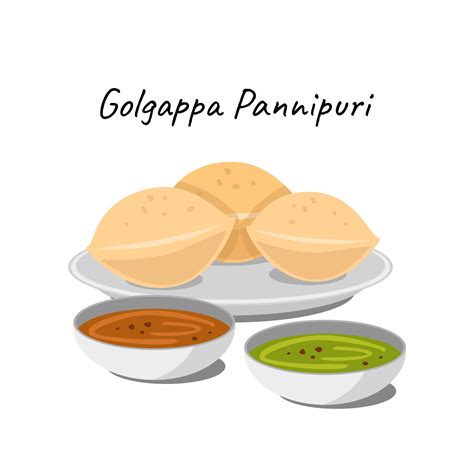 Golgappa Pannipuri Puchka Indian Snack Illustration Vector 15841622