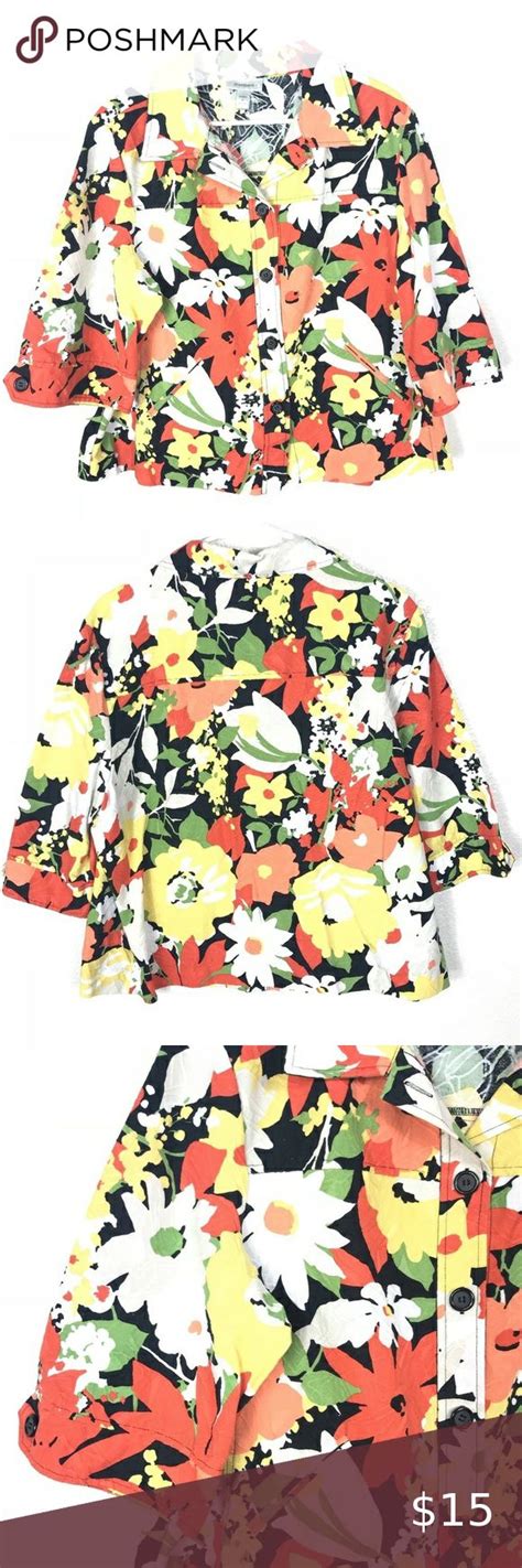 Dressbarn Floral Print Buttonup Halfsleeve Jacket Clothes Design