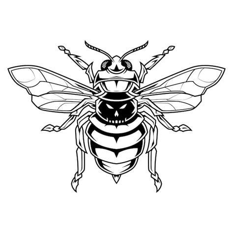 Premium Vector Bee Line Art Illustration