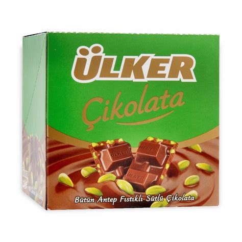 Ulker Squared Pistachio Chocolate 36 70 Gr