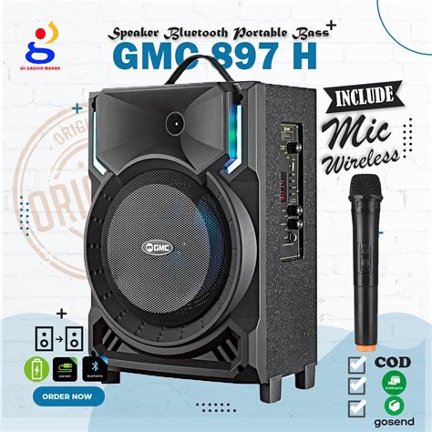 Jual Speaker Bluetooth Portable GMC 897H Teckyo 779C 8 Inch SNI