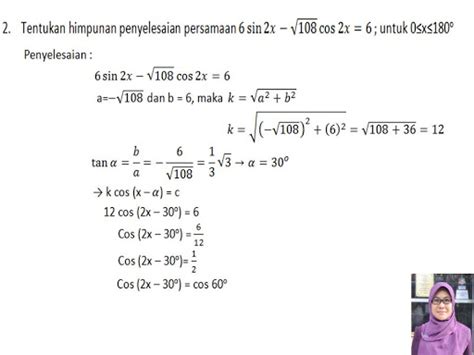 Matematika Persamaan Trigonometri Berbentuk A Cos X B Sin X C