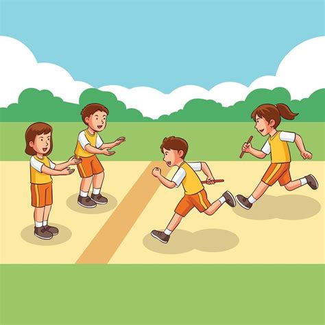 relay race kids vector illustration 9830966 Vector Art at Vecteezy