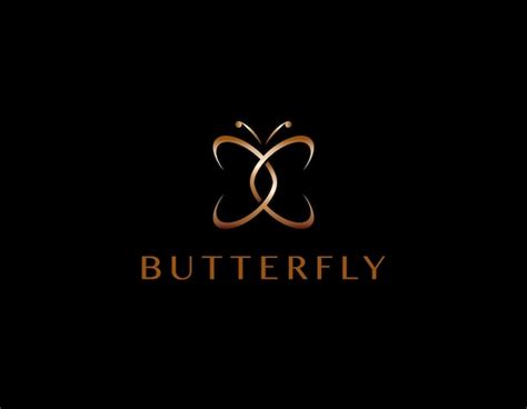 Premium Vector Black Bronze Luxury Butterfly Business Brand Logo