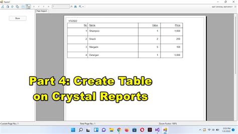 How To Create Table On Crystal Reports YouTube