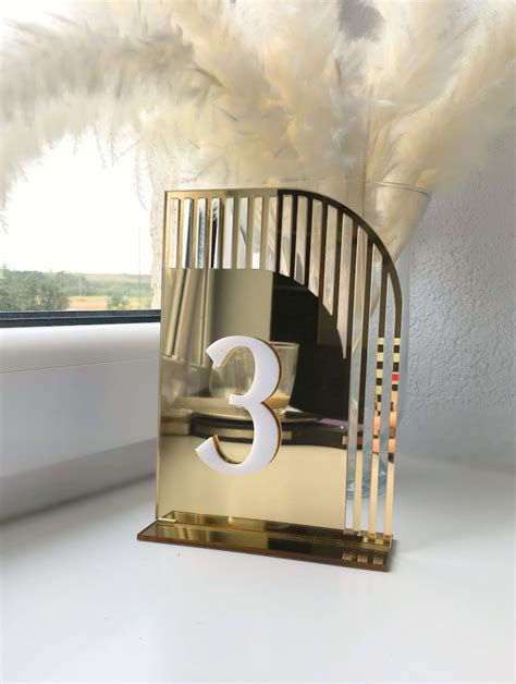 Acrylic Table Numbers Gold White Black Silver Wedding Table Etsy