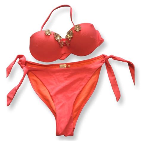 River Island Pink Diamante Bikini Has Detachable Depop