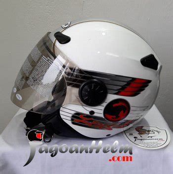 Jual Zeus Helm Zs B Pattern White Dd Silver Single Visor Di Lapak