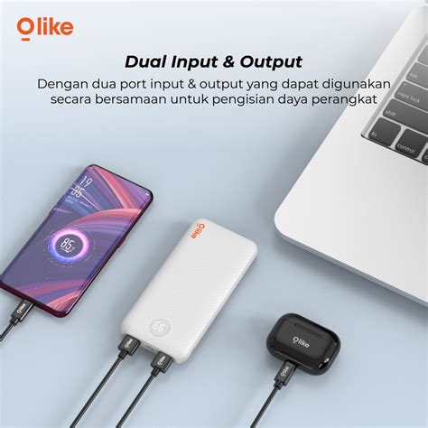 Powerbank Olike P1 10000mAh Fast Charging Dual USB Port LED Display