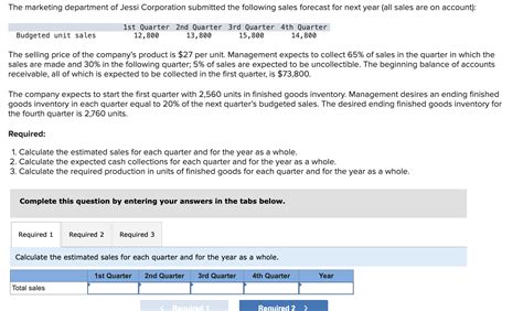 Solved Calculate The Expected Cash Collections For Eac