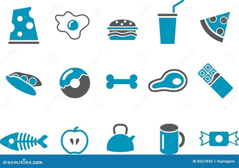 Food Icon Set Stock Vector Illustration Of Milk Hamburger