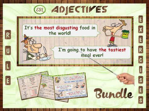 Esl Adjectives Degrees Of Comparison Ppt Rule Exercises Bundle