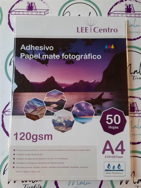 Papel Fotogr Fico Adhesivo Mate Lee Centro Hojas Cuotas Sin Inter S