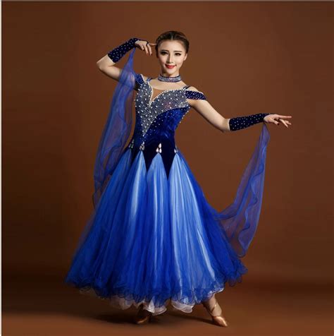 Super Luxury Handmade Pearls Adult Female Ballroom Waltz Tango Dance Wear One Piece Modern Dress