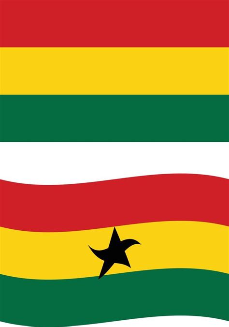 Ghana Flagge auf weißem Hintergrund schwenkende flagge von ghana