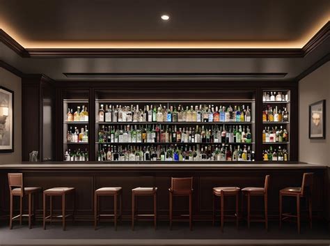 Premium Ai Image Ultra Realistic Bar Interior Medium Shot Hyper