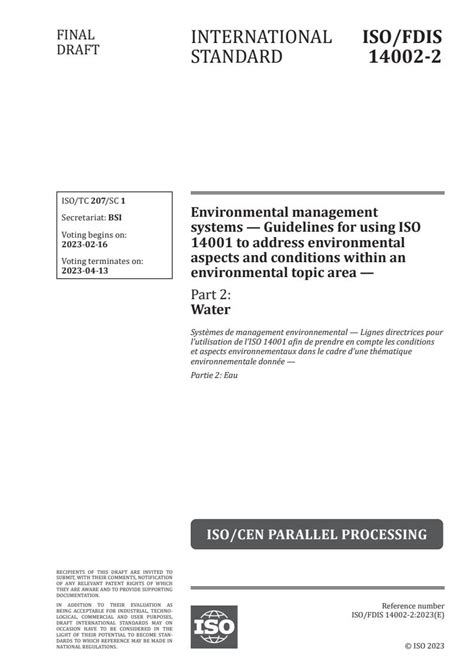 ISO FDIS 14002 2 Environmental Management Systems Guidelines For