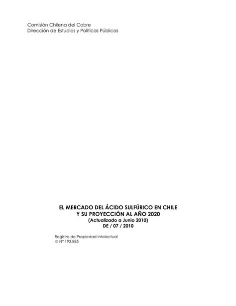 PDF EL MERCADO DEL ÁCIDO SULFÚRICO EN CHILE Y SU PDF fileminerales