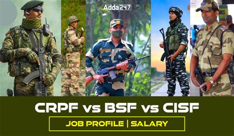 CRPF Vs BSF Vs CISF Job Profile Salary