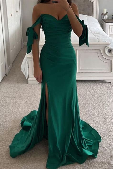 Miabel Sweetheart Emerald Green Mermaid Prom Dress With Split