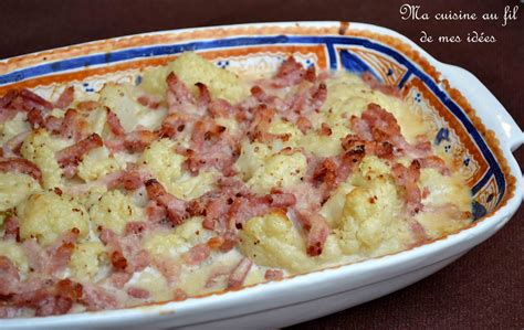 Ma Cuisine Au Fil De Mes Id Es Gratin De Chou Fleur Aux Lardons